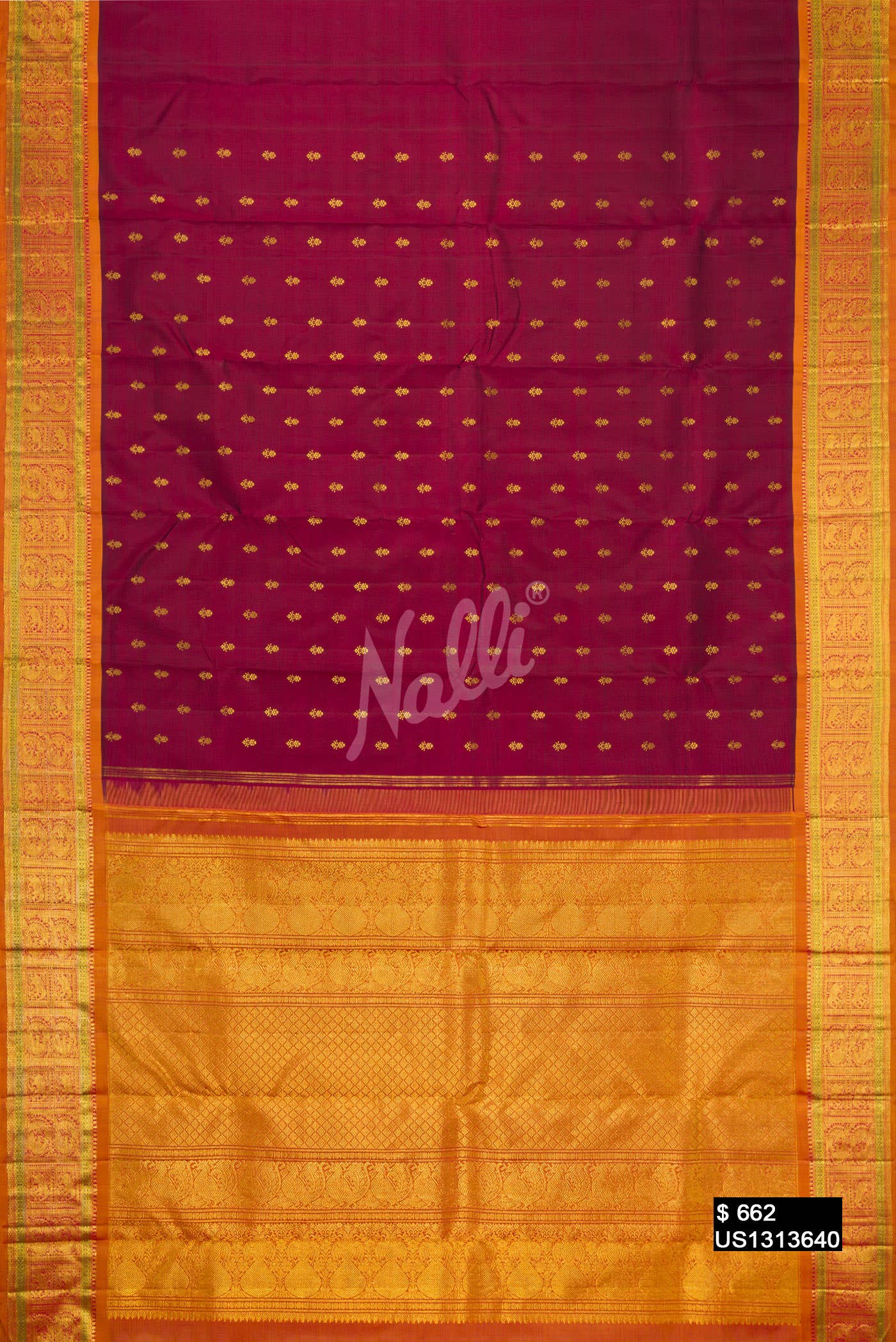 Maroon Kanchipuram Silk Saree