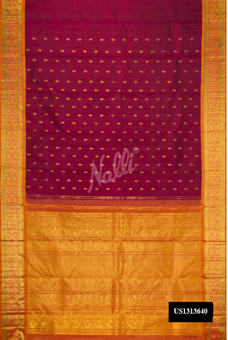 Maroon Kanchipuram Silk Saree