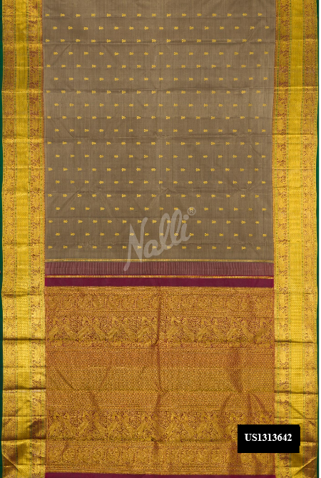 Grey Kanchipuram Silk Saree
