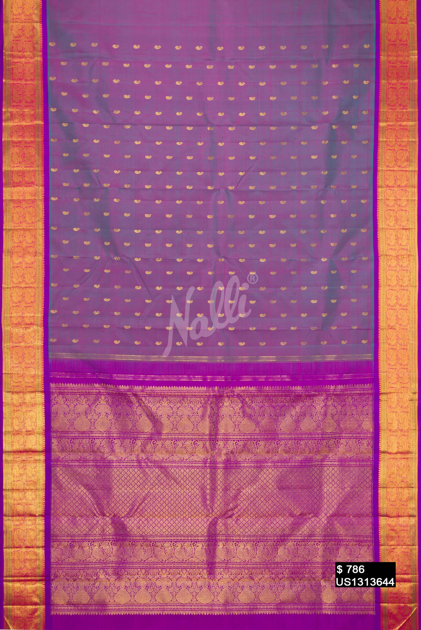Purple Kanchipuram Silk Saree