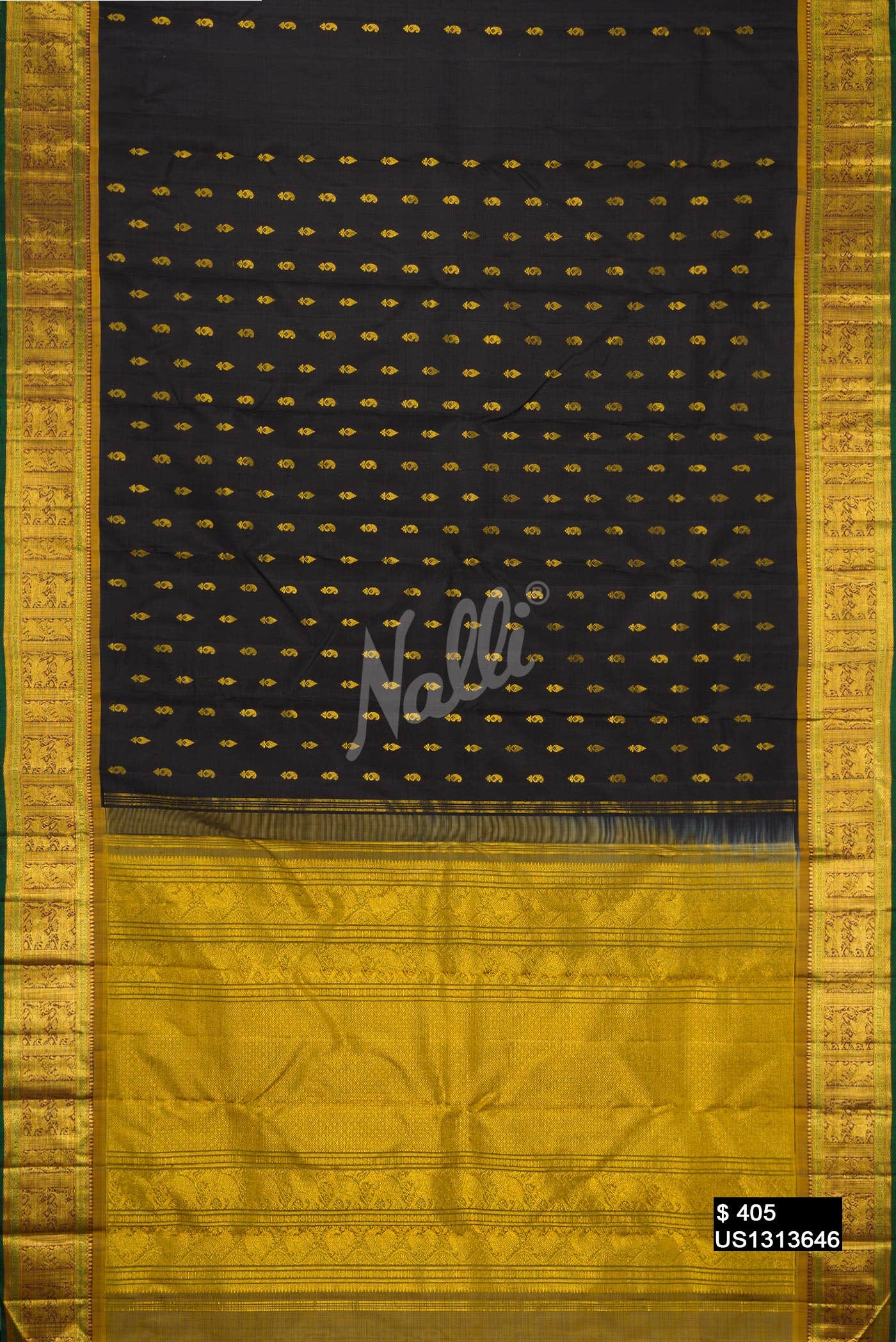 Black Kanchipuram Silk Saree