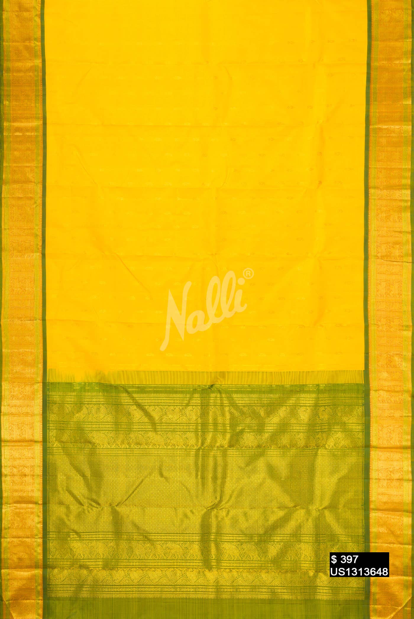 Yellow Kanchipuram Silk Saree