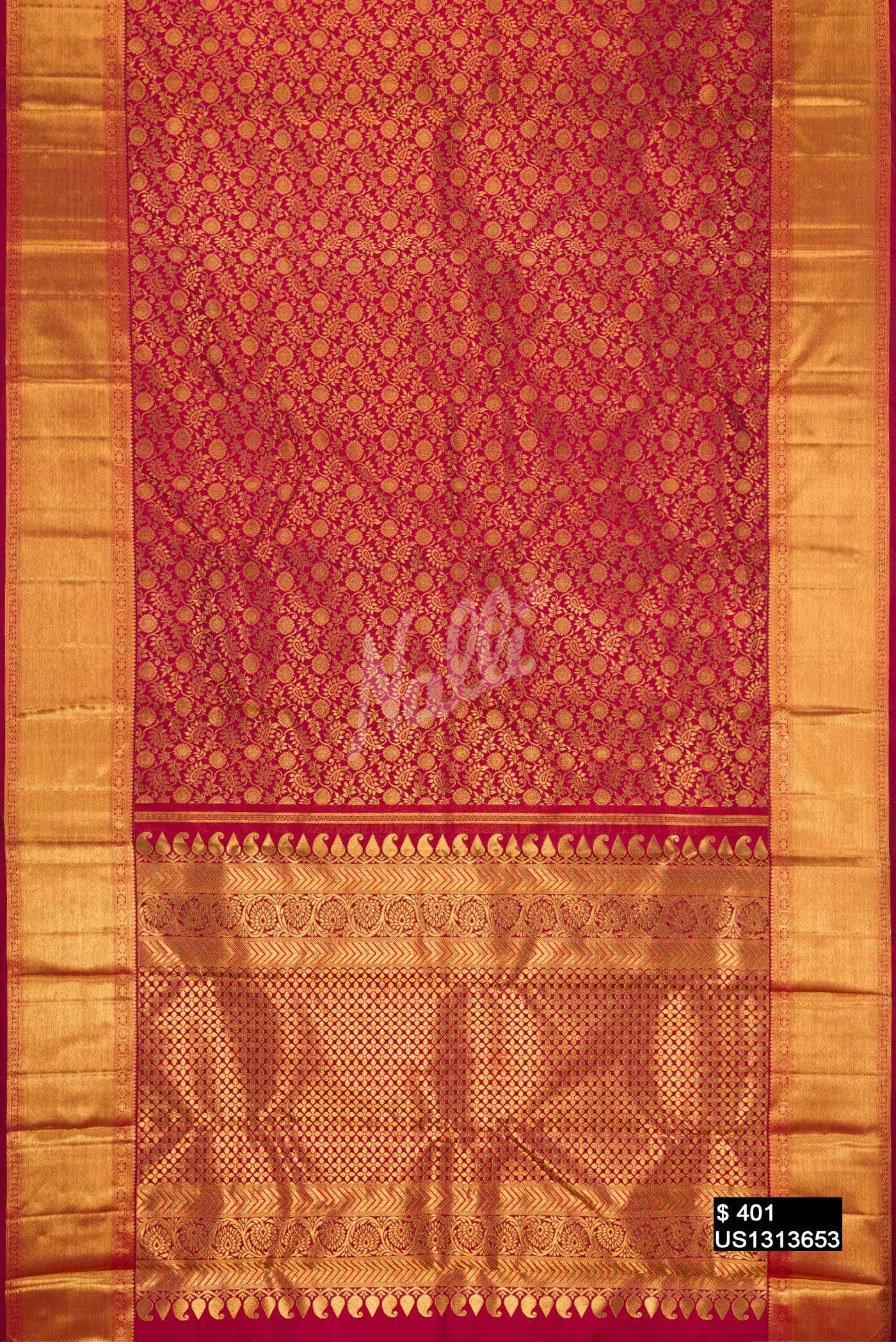 Maroon Kanchipuram Silk Saree