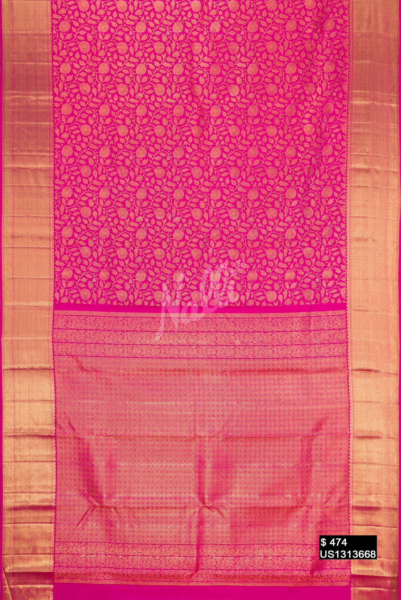 Rani Pink Kanchipuram Silk Saree