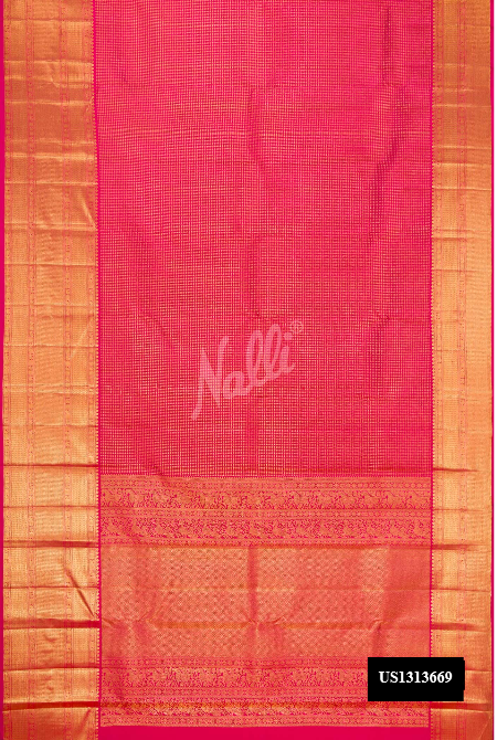 Dark Pink Kanchipuram Silk Saree