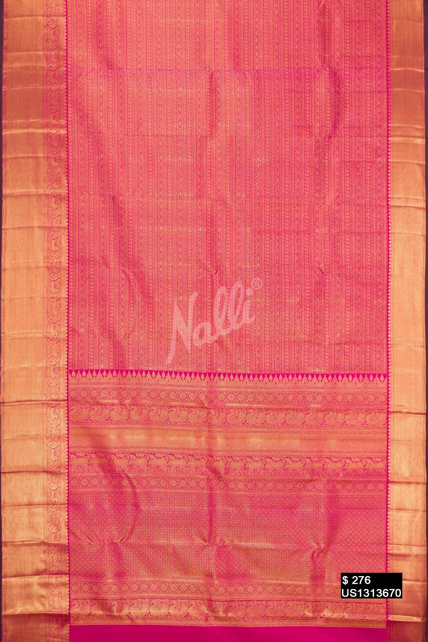 Pink Kanchipuram Silk Saree
