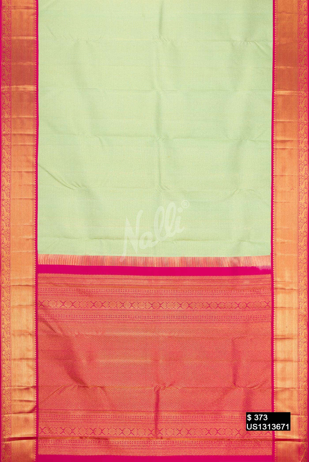 Pista Green Kanchipuram Silk Saree