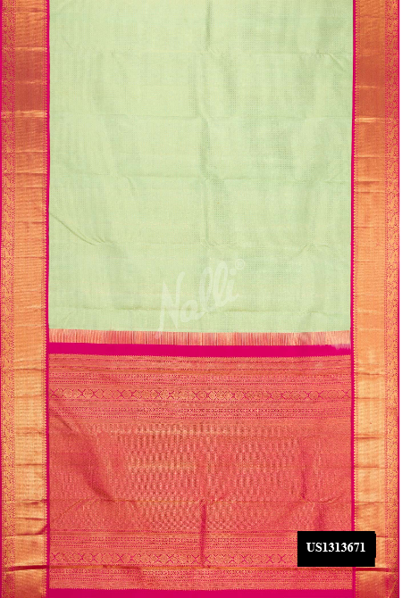Pista Green Kanchipuram Silk Saree