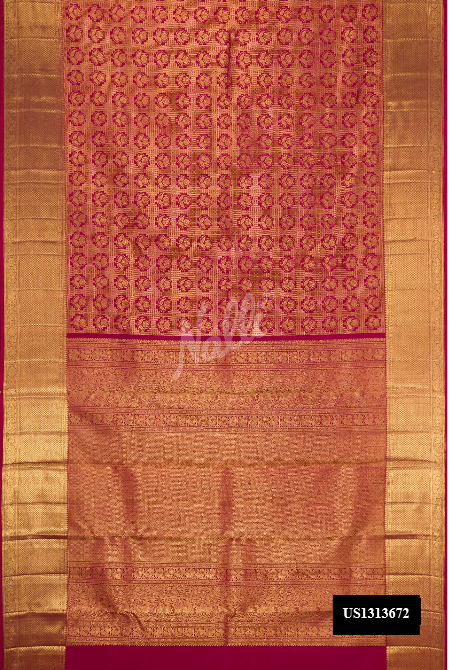 Maroon Kanchipuram Silk Saree
