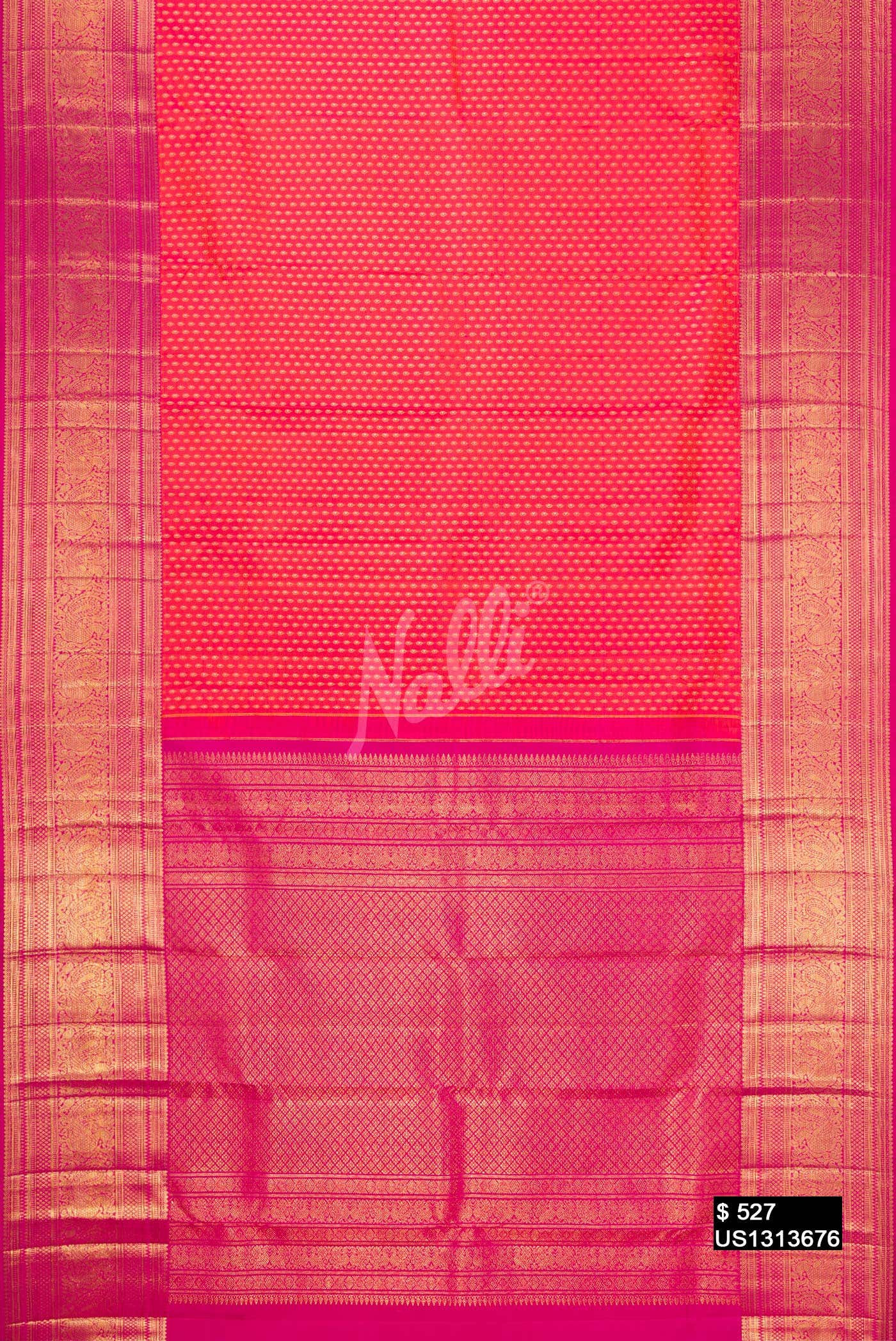 Orange Kanchipuram Silk Saree