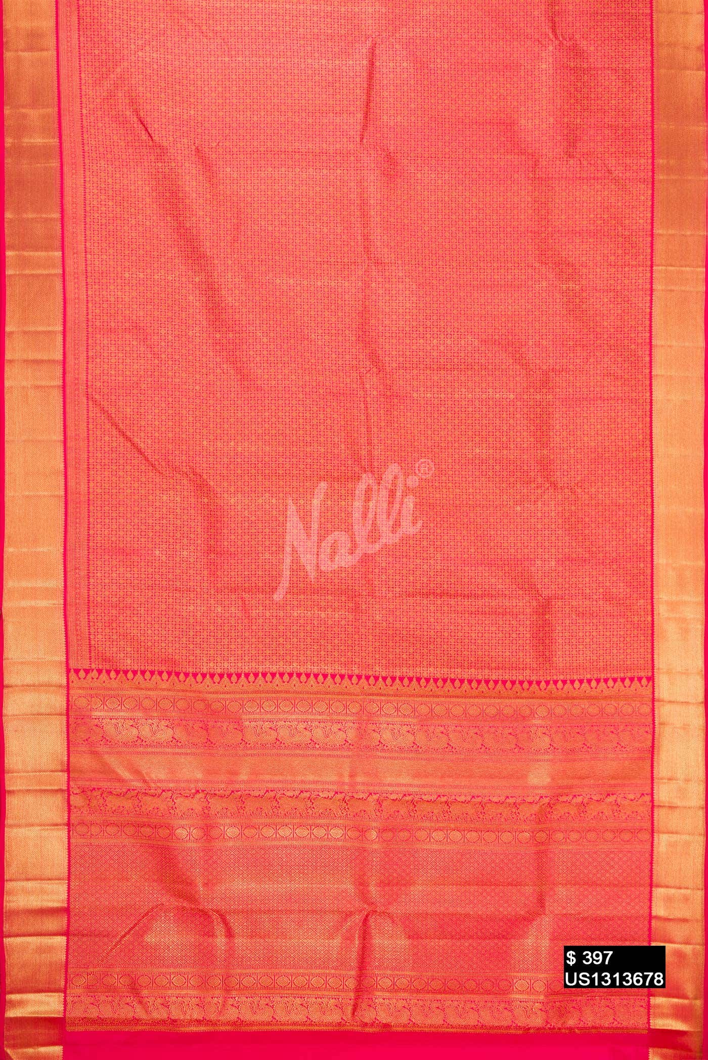 Dark Pink Kanchipuram Silk Saree