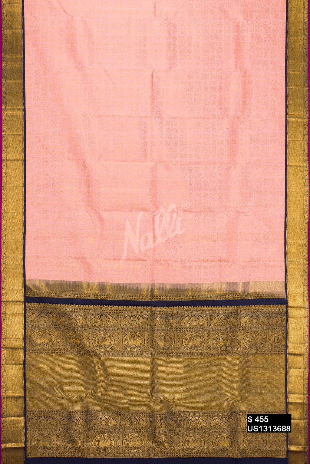 Peach Kanchipuram Silk Saree