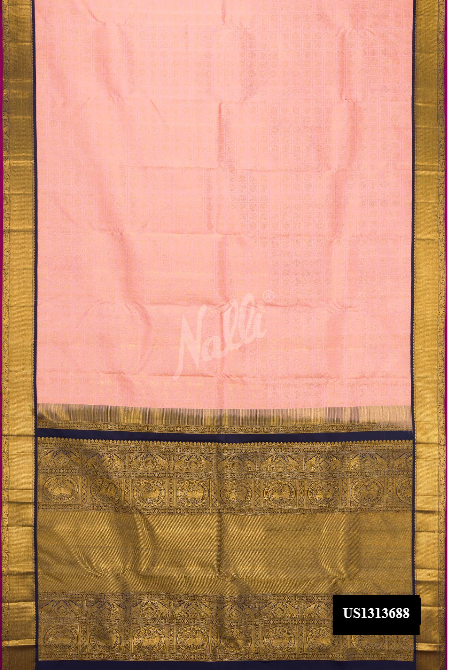 Peach Kanchipuram Silk Saree