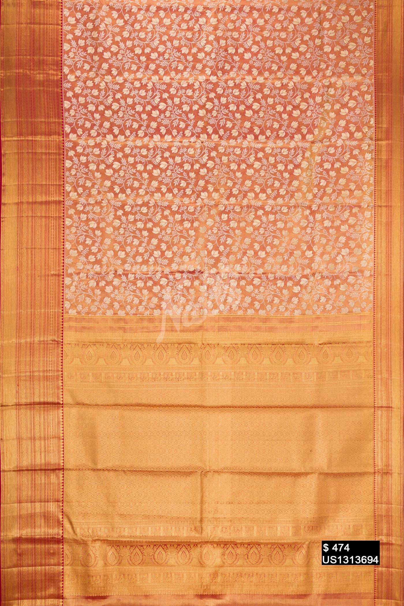 Maroon Kanchipuram Tissue Silk Saree