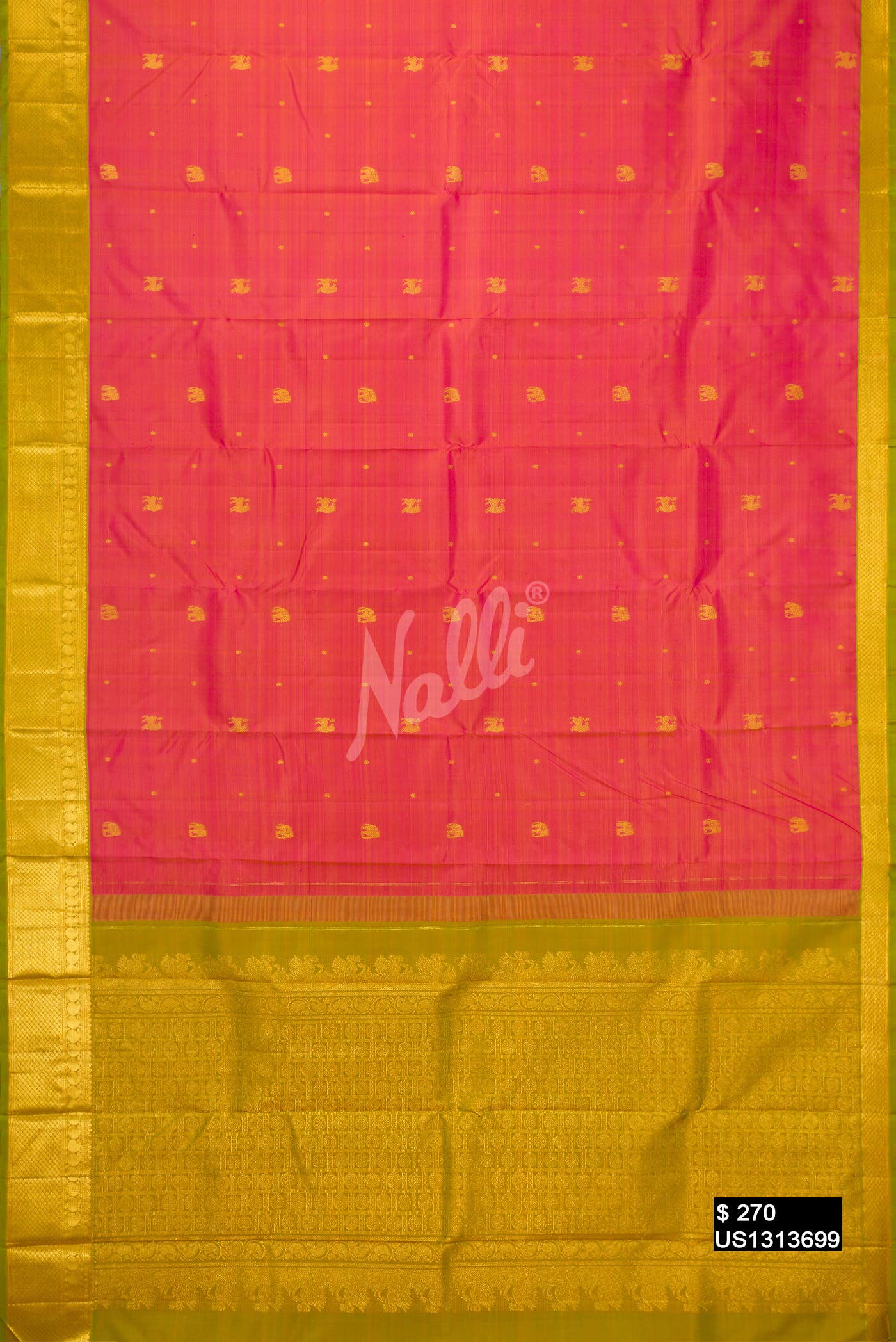 Dark Pink Kanchipuram Silk Saree