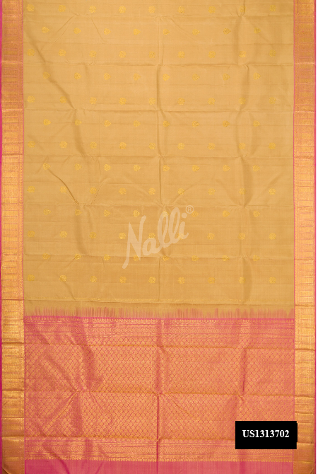 Golden Kanchipuram Silk Saree