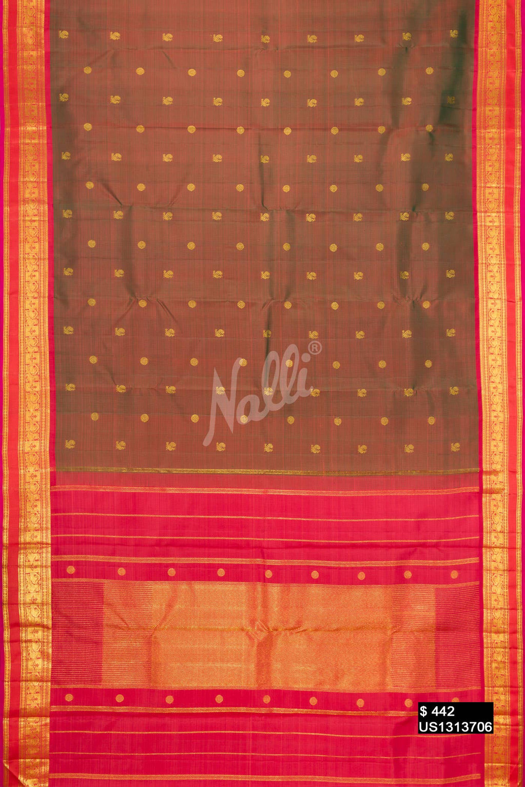 Maroon Kanchipuram Silk Saree