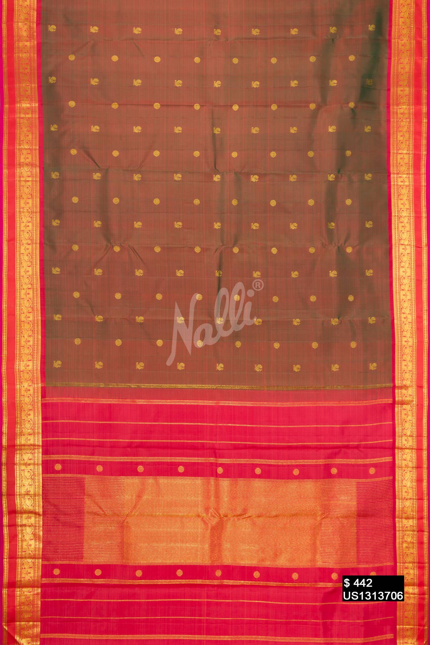 Maroon Kanchipuram Silk Saree
