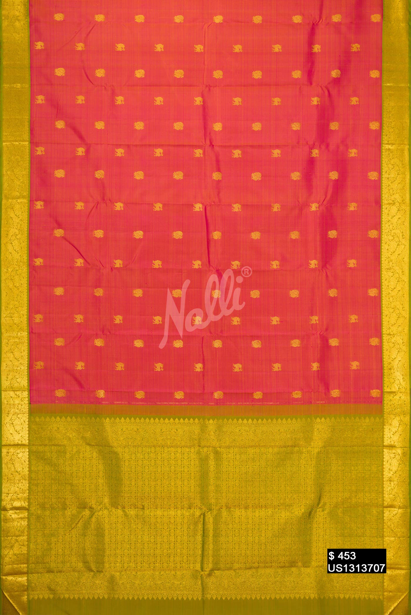 Rose Gold Kanchipuram Silk Saree