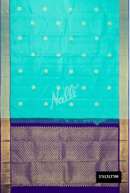 Sea Green Kanchipuram Silk Saree