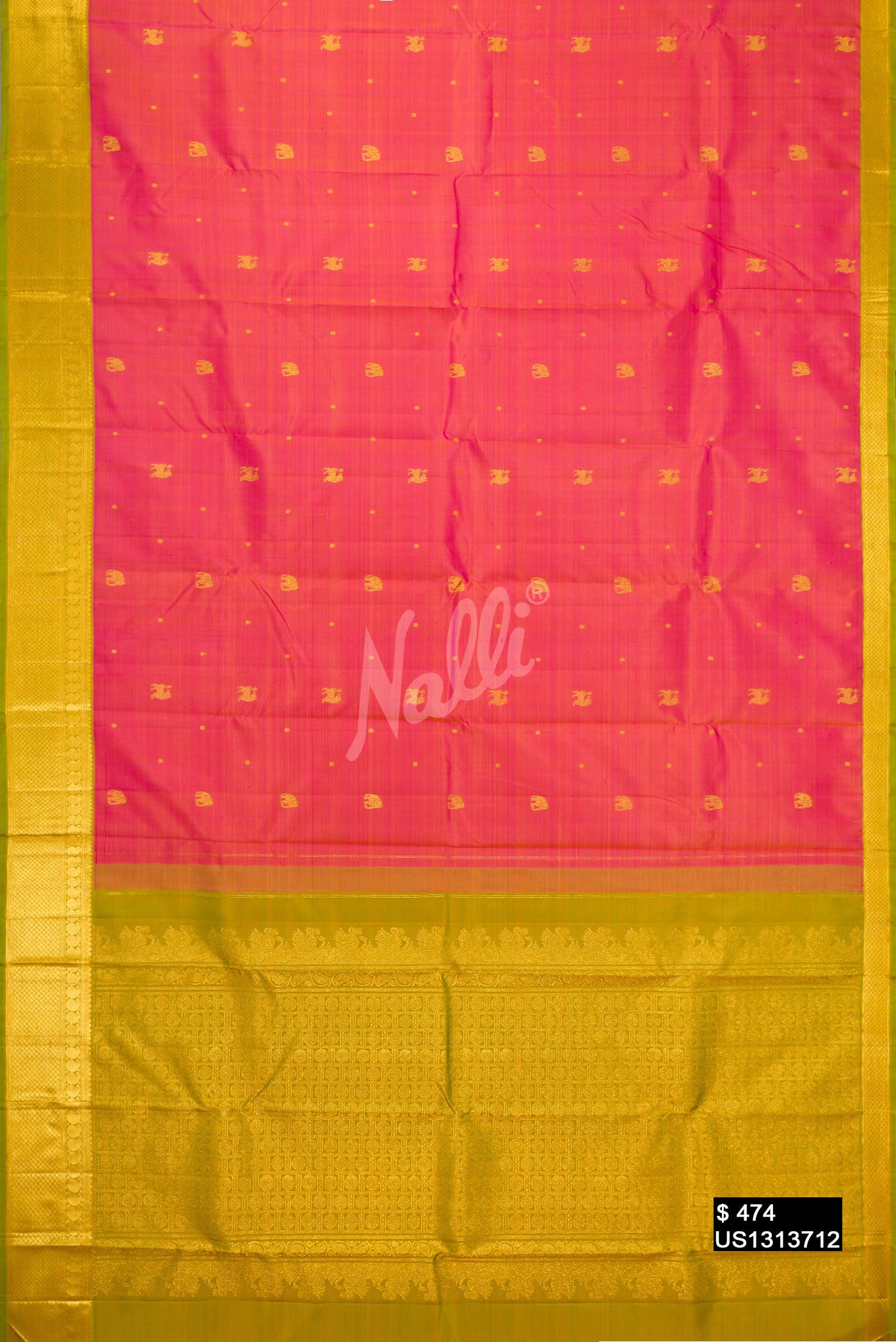 Pink Kanchipuram Silk Saree
