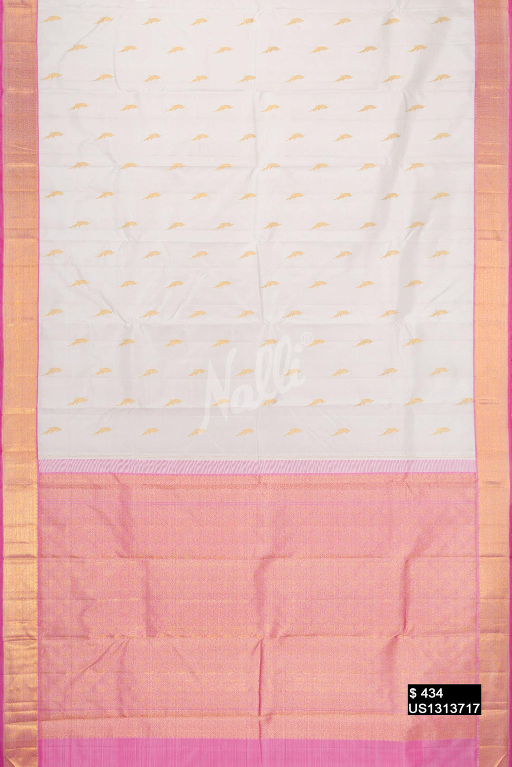 Off White Kanchipuram Silk Saree