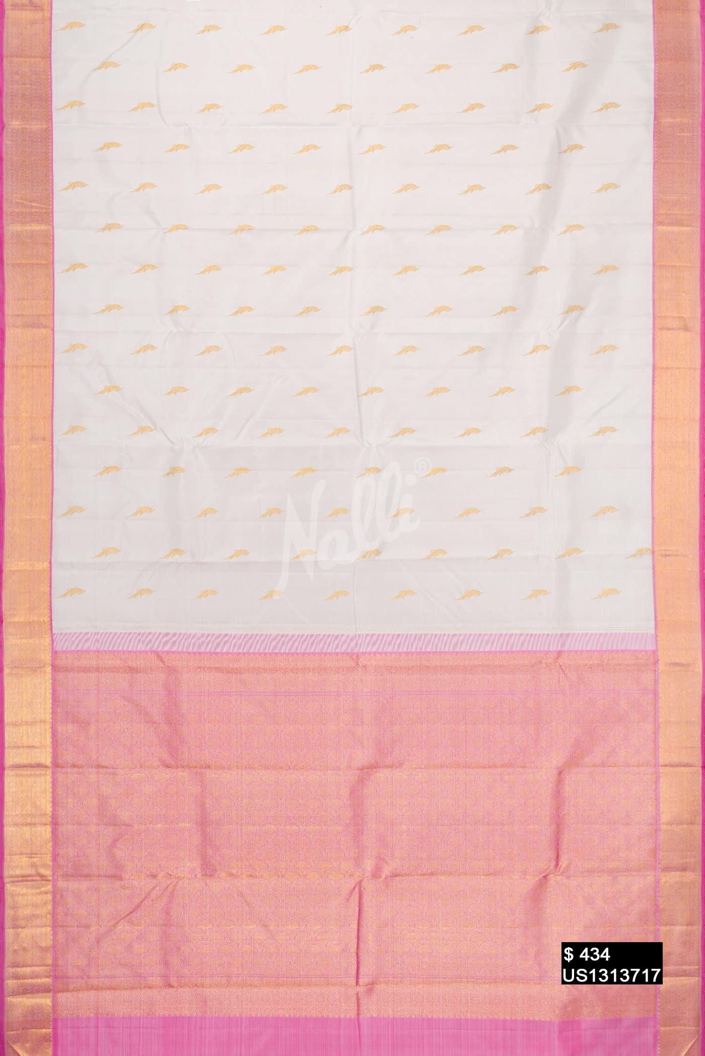 Off White Kanchipuram Silk Saree