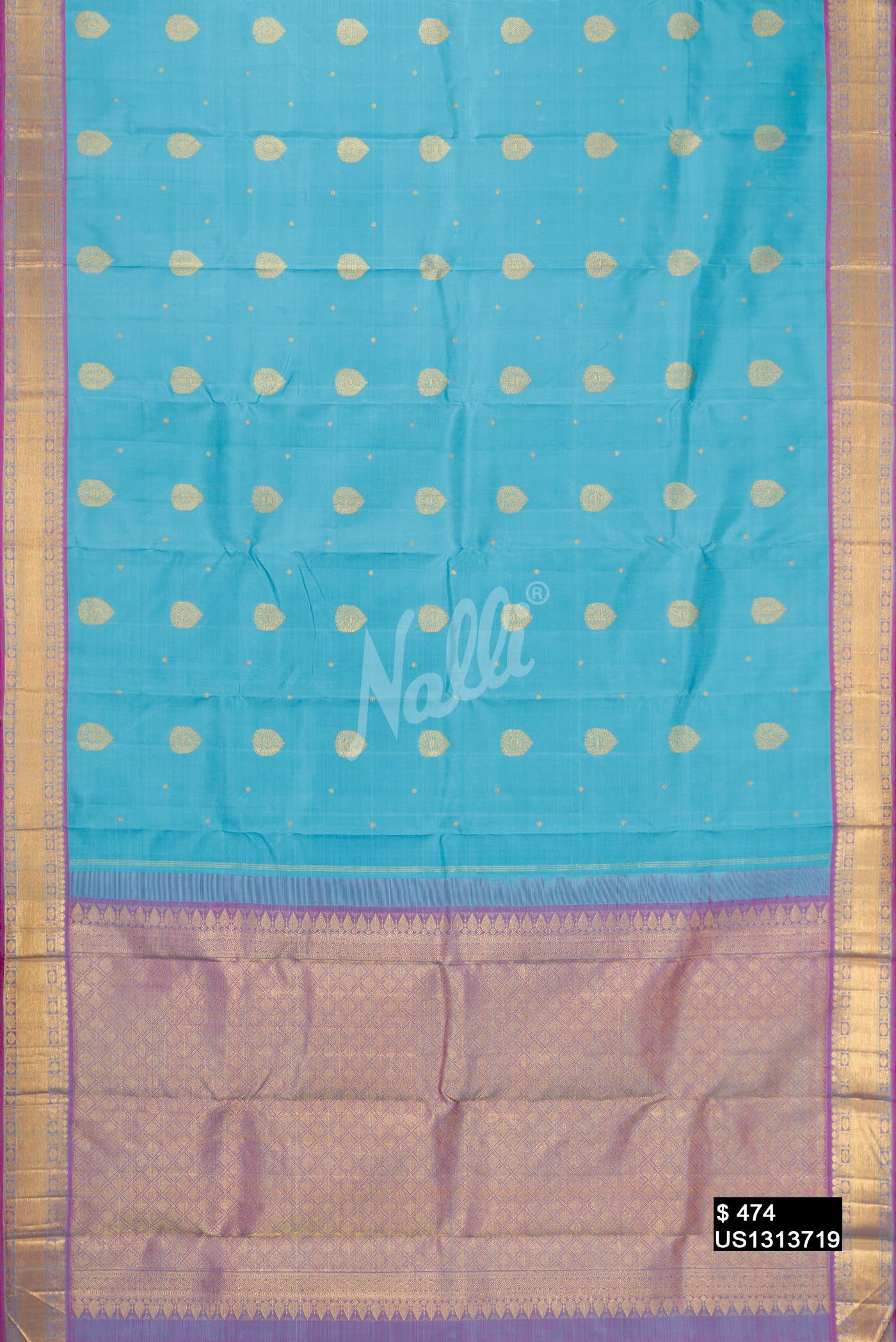 Light Blue Kanchipuram Silk Saree