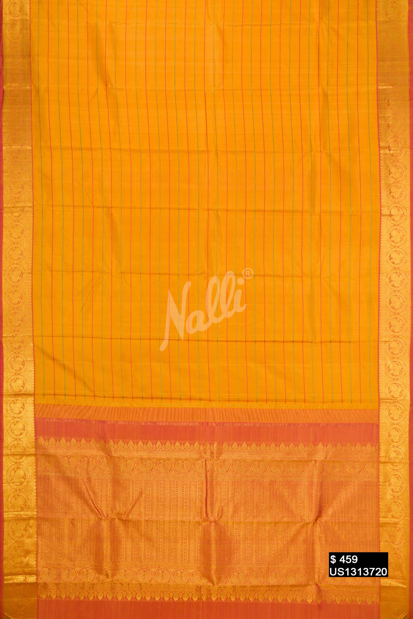 Mustard Kanchipuram Silk Saree