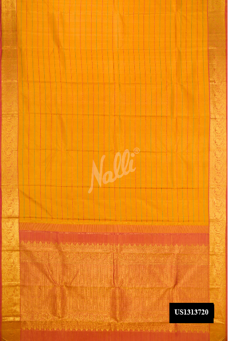 Mustard Kanchipuram Silk Saree