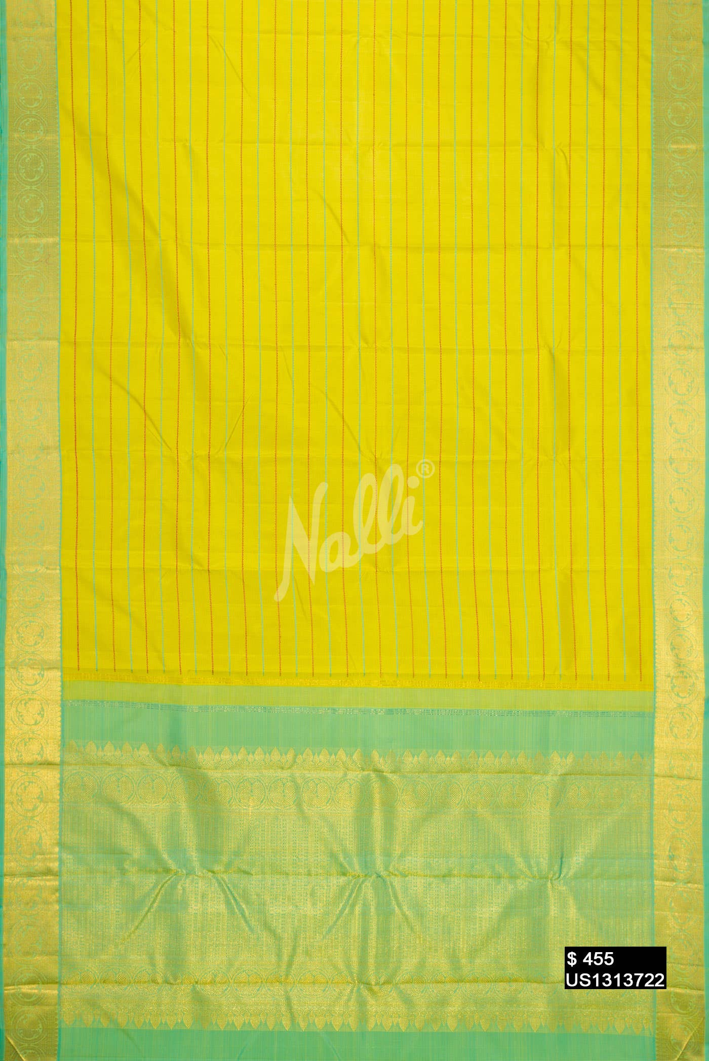 Lemon Yellow Kanchipuram Silk Saree
