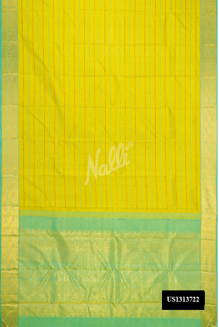 Lemon Yellow Kanchipuram Silk Saree