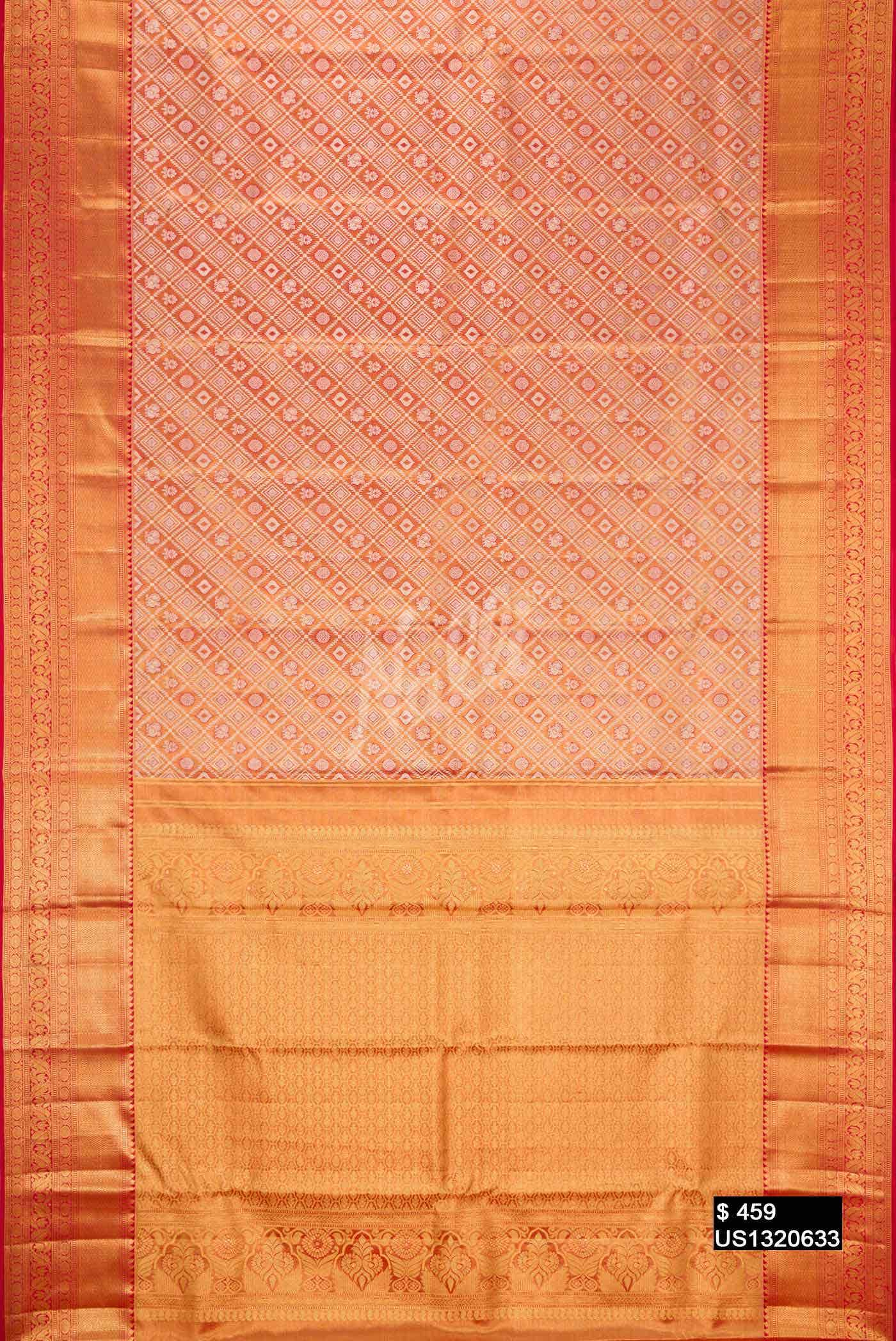 Red Kanchipuram Tissue Silk Saree