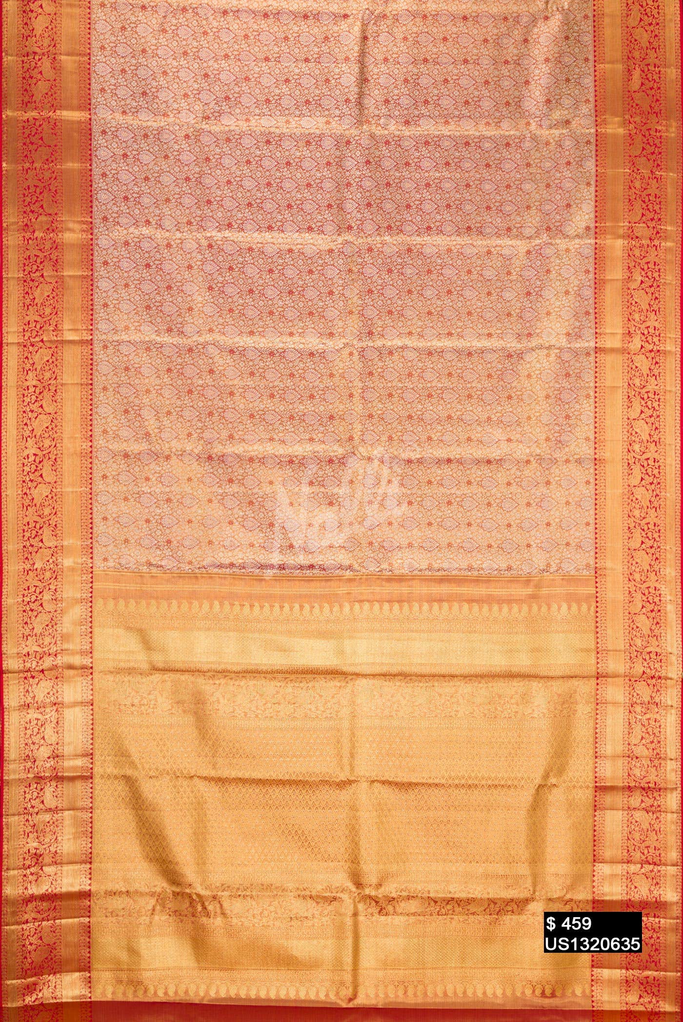 Red Kanchipuram Tissue Silk Saree