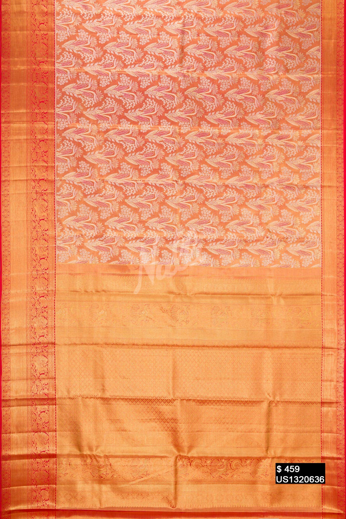 Red Kanchipuram Tissue Silk Saree