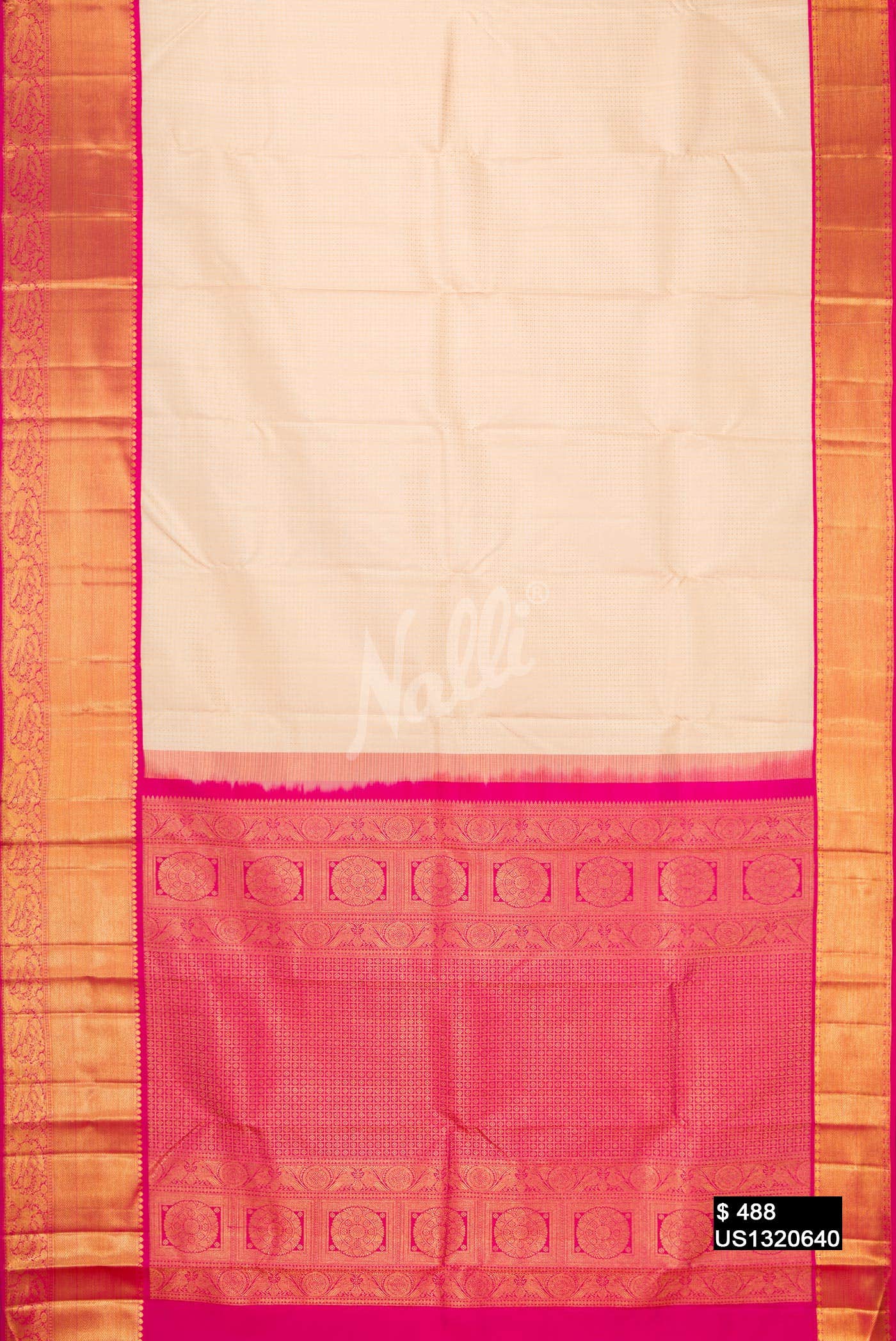 Sandal Kanchipuram Silk Saree