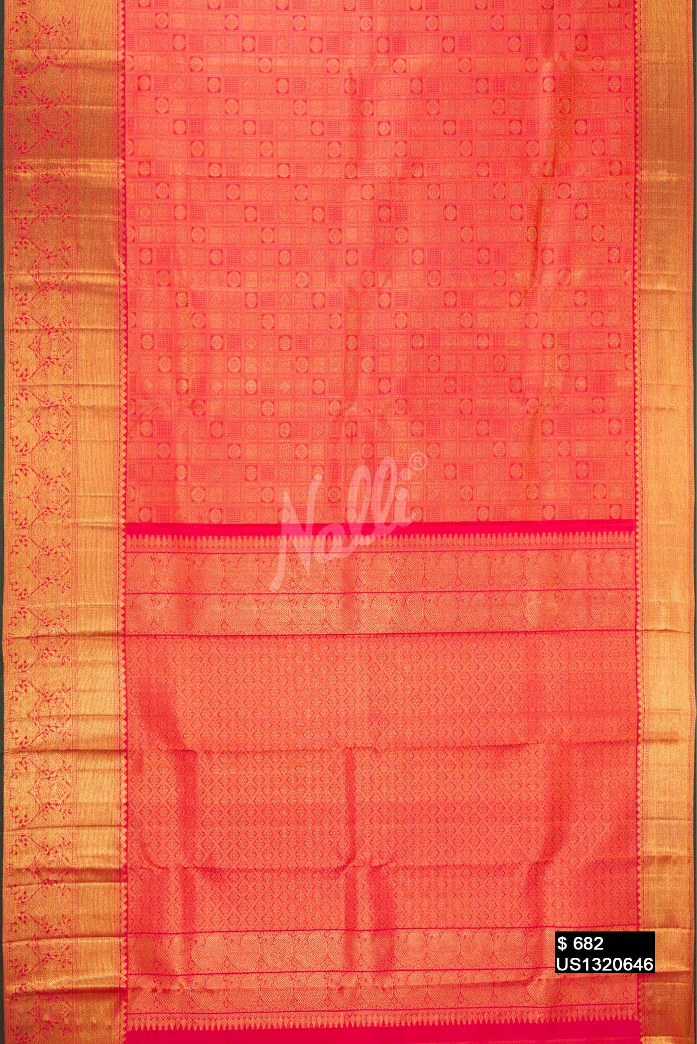 Orange Kanchipuram Silk Saree