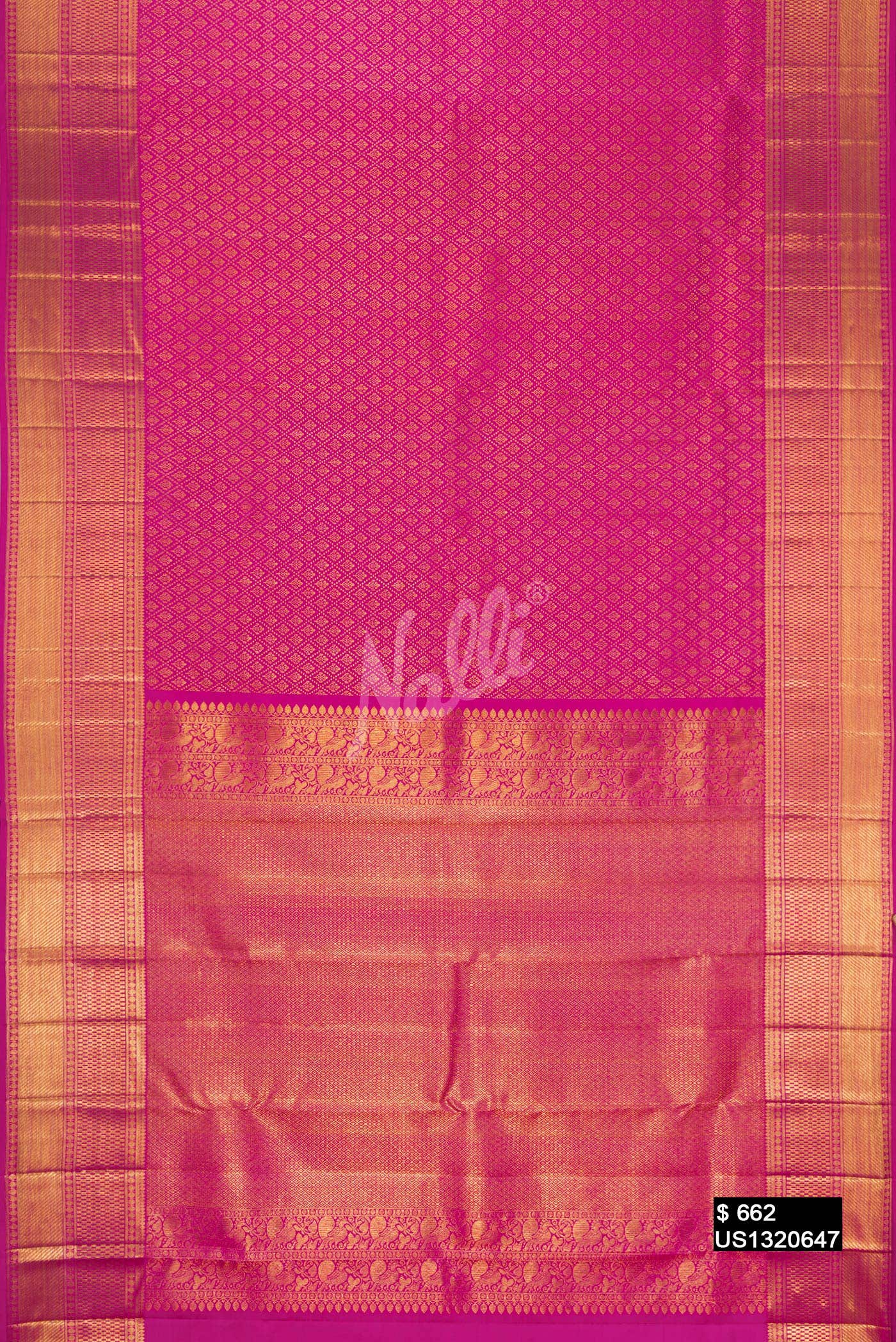 Dark Pink Kanchipuram Silk Saree