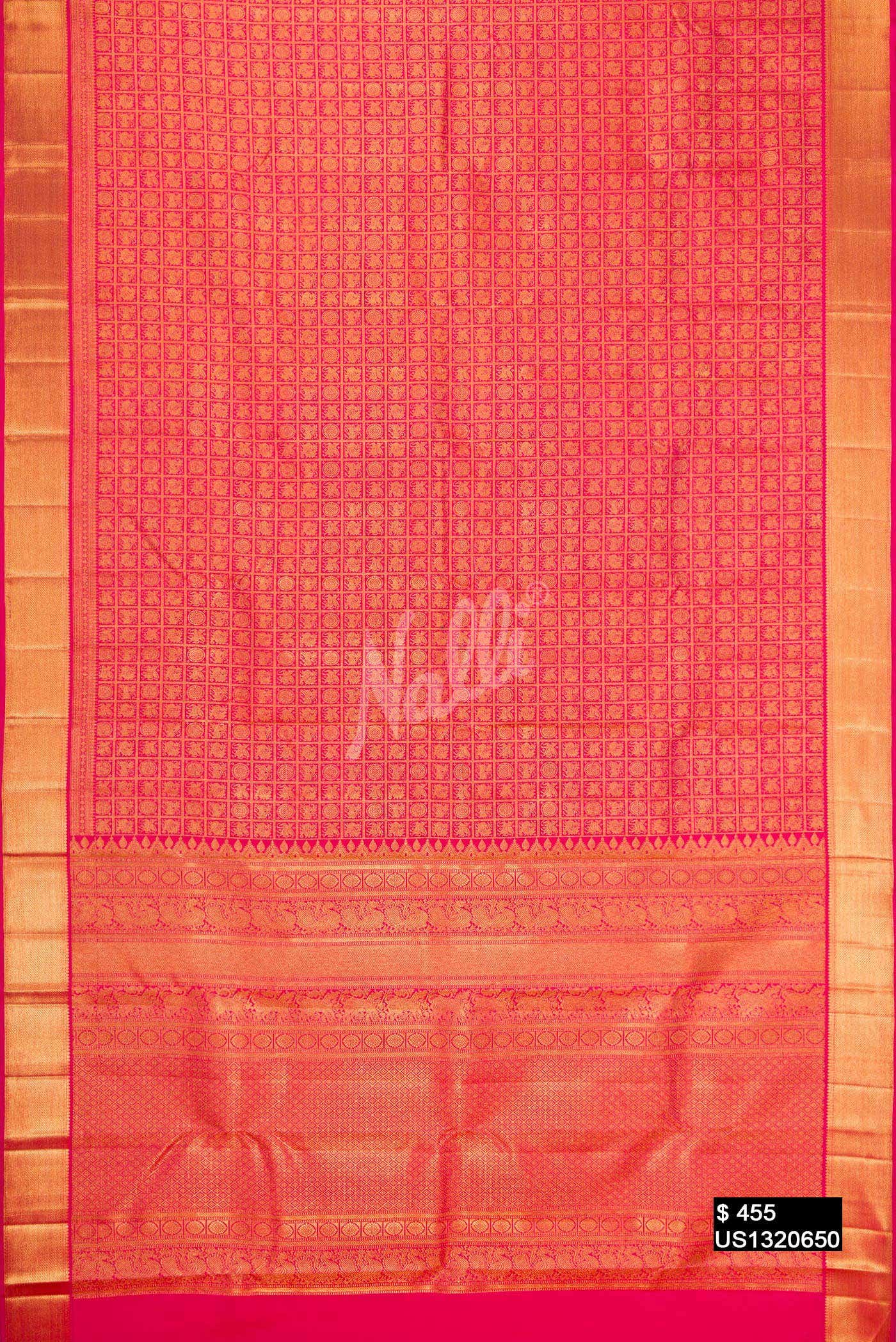 Dark Pink Kanchipuram Silk Saree