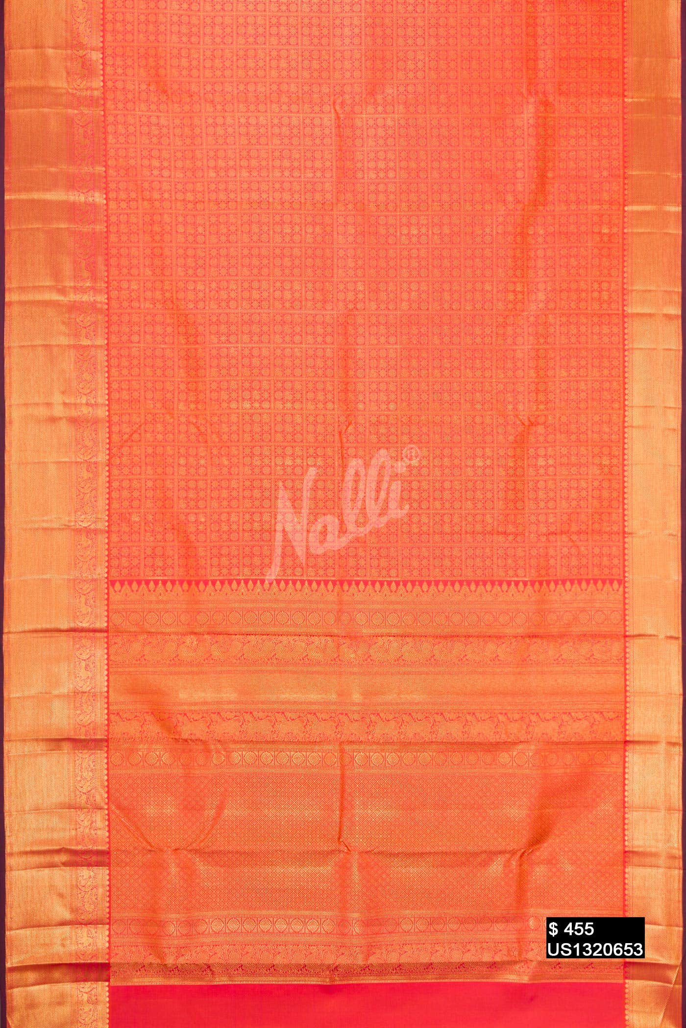 Orange Kanchipuram Silk Saree
