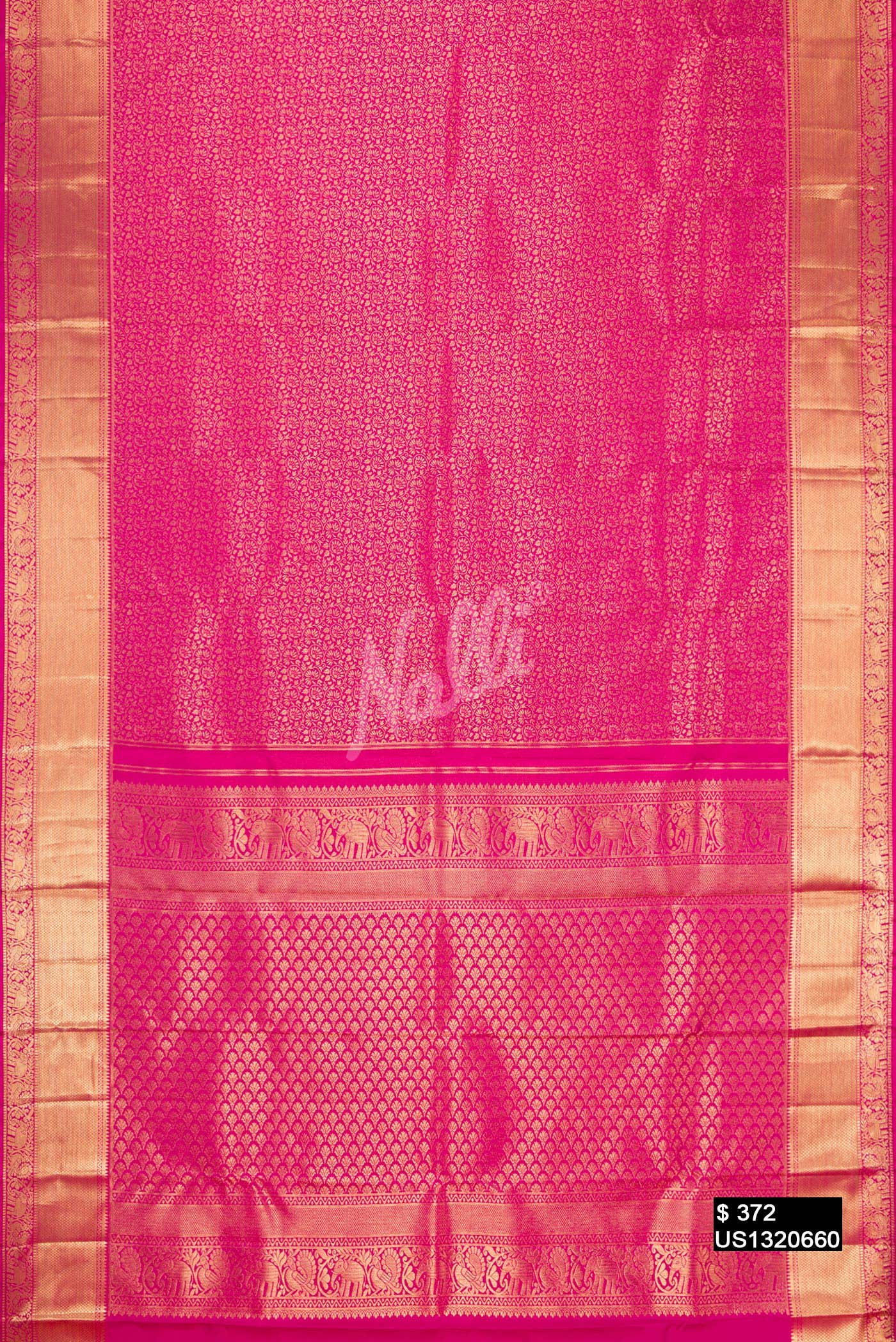 Dark Pink Kanchipuram Silk Saree