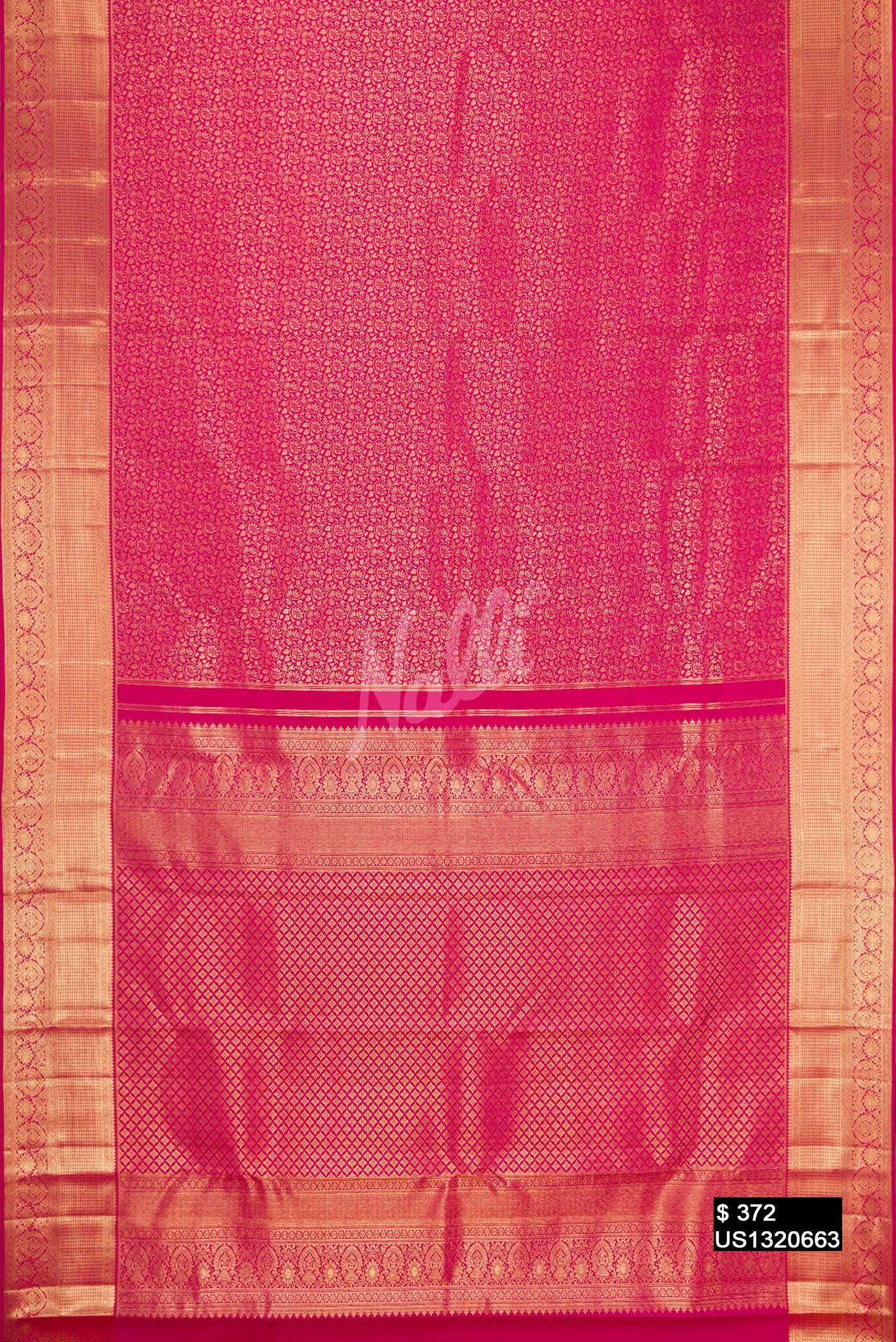 Dark Pink Kanchipuram Silk Saree