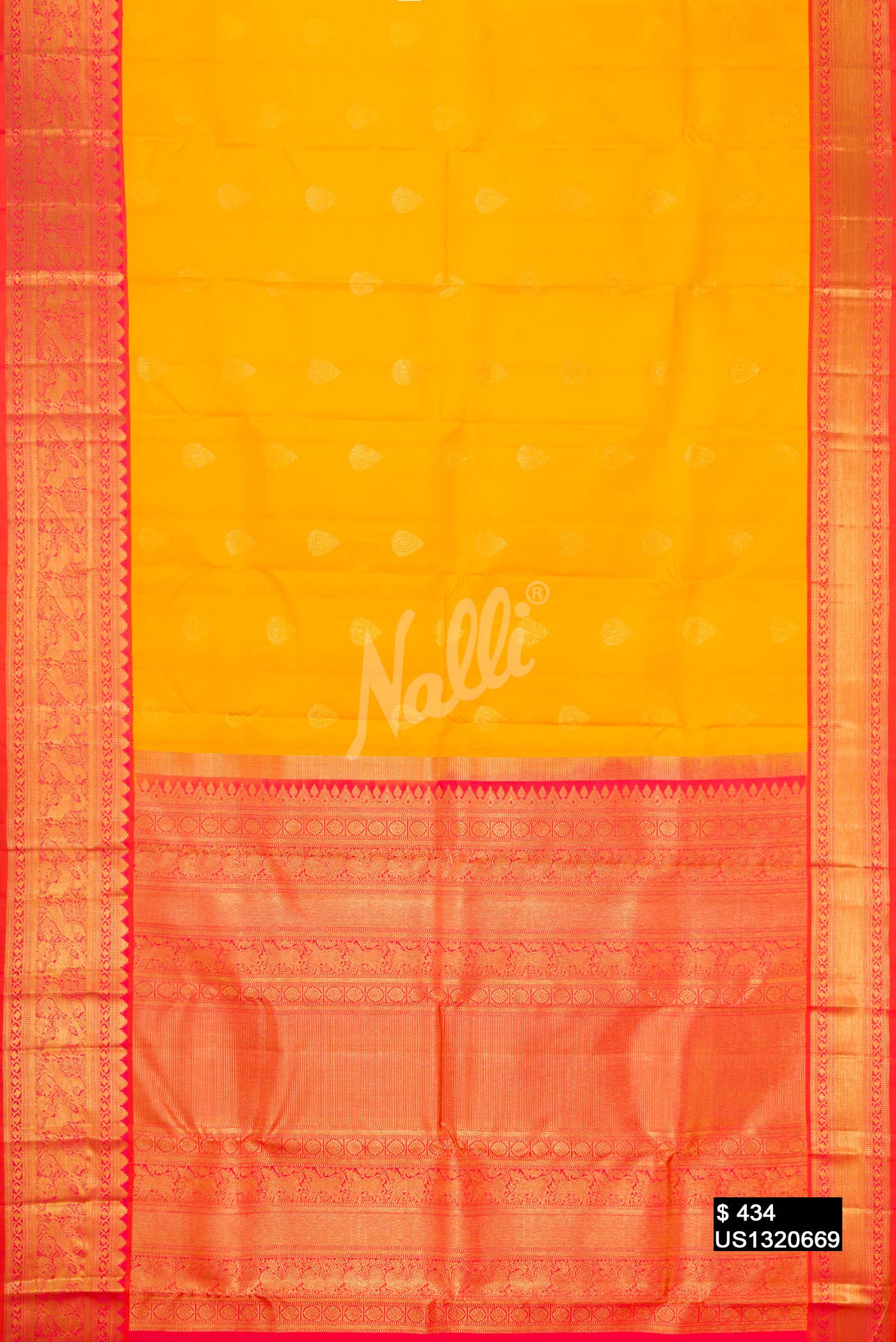Yellow Kanchipuram Silk Saree