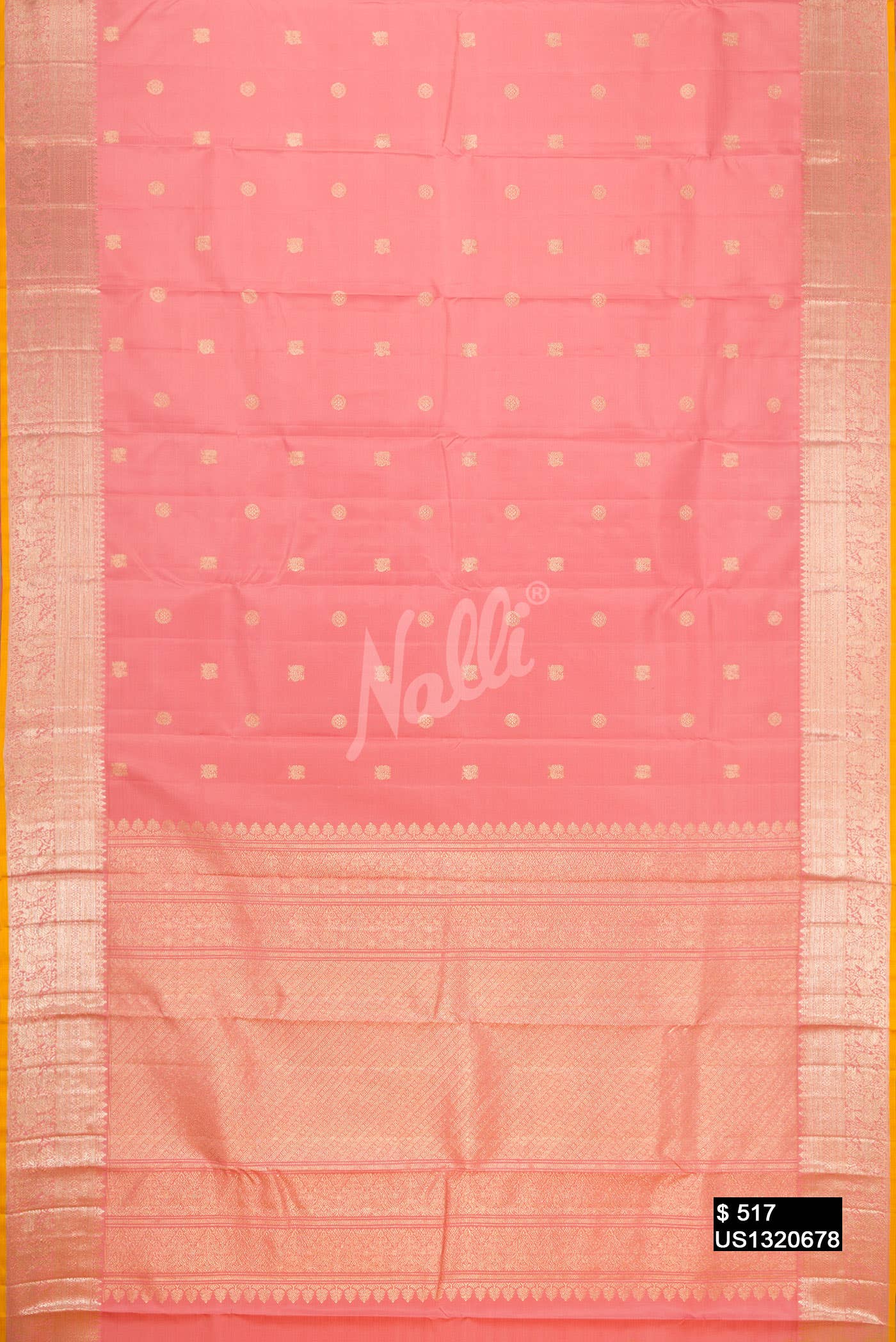 Rose Pink Kanchipuram Silk Saree