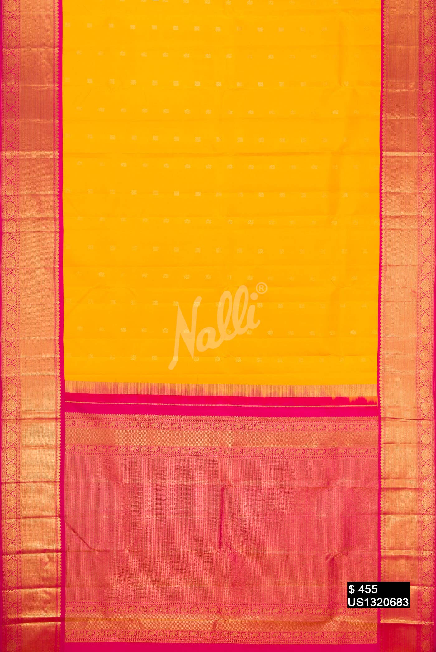 Yellow Kanchipuram Silk Saree