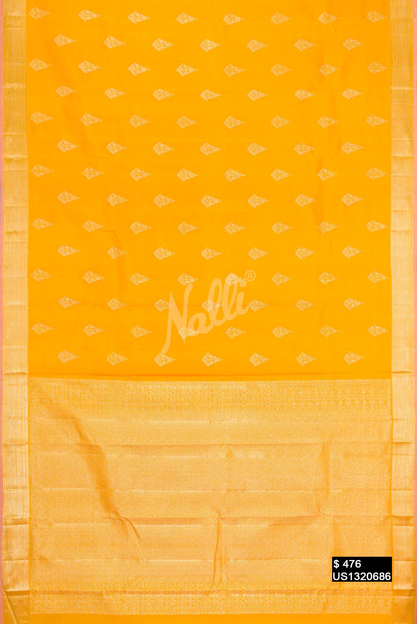 Yellow Kanchipuram Silk Saree