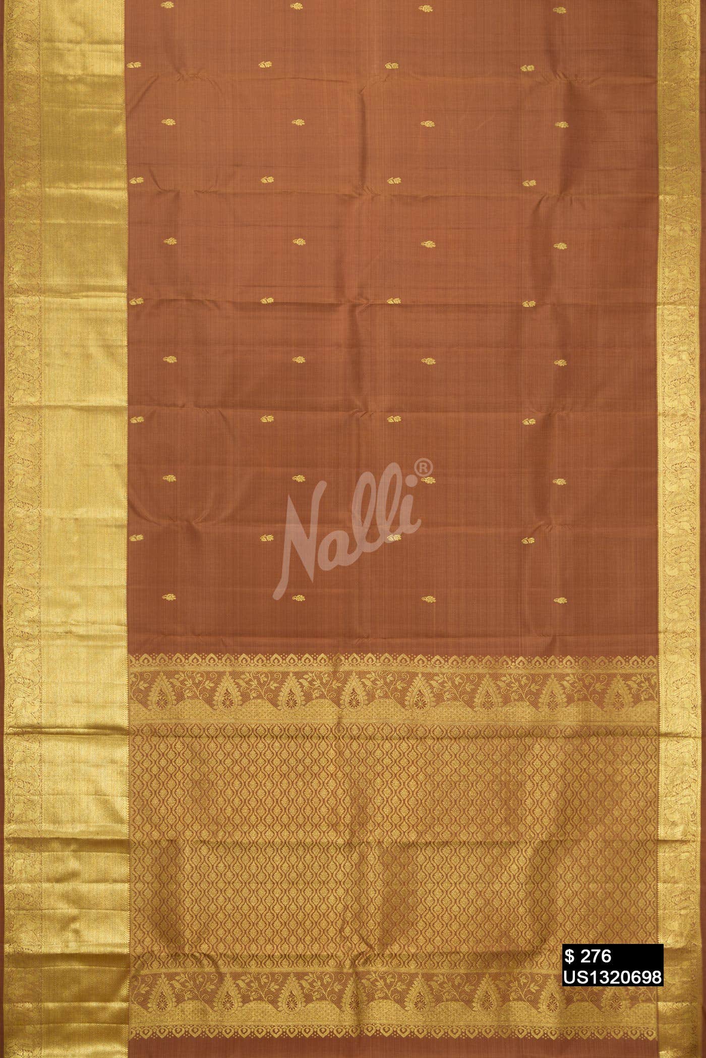 Brown Kanchipuram Silk Saree