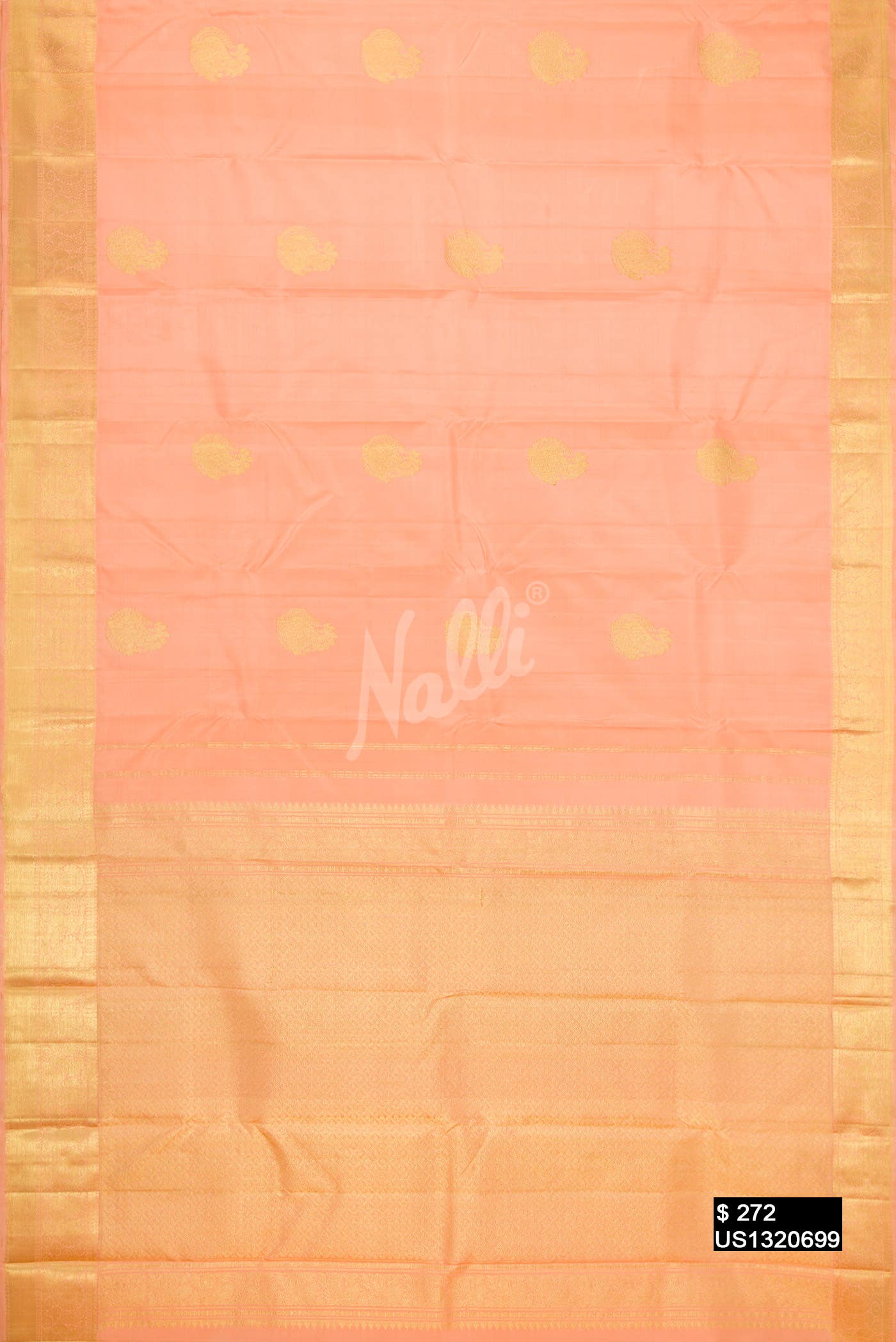 Peach Kanchipuram Silk Saree
