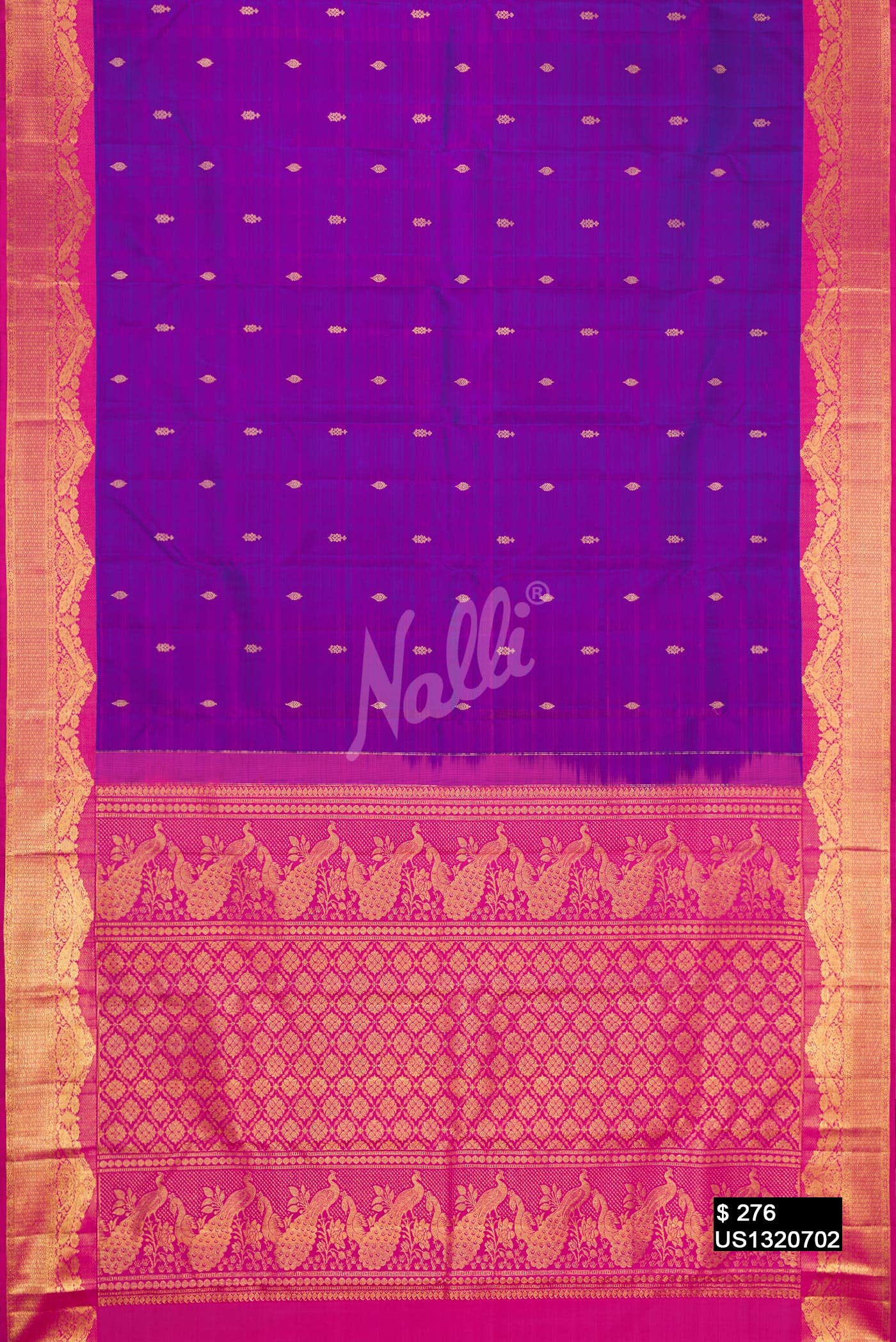 Purple Kanchipuram Silk Saree