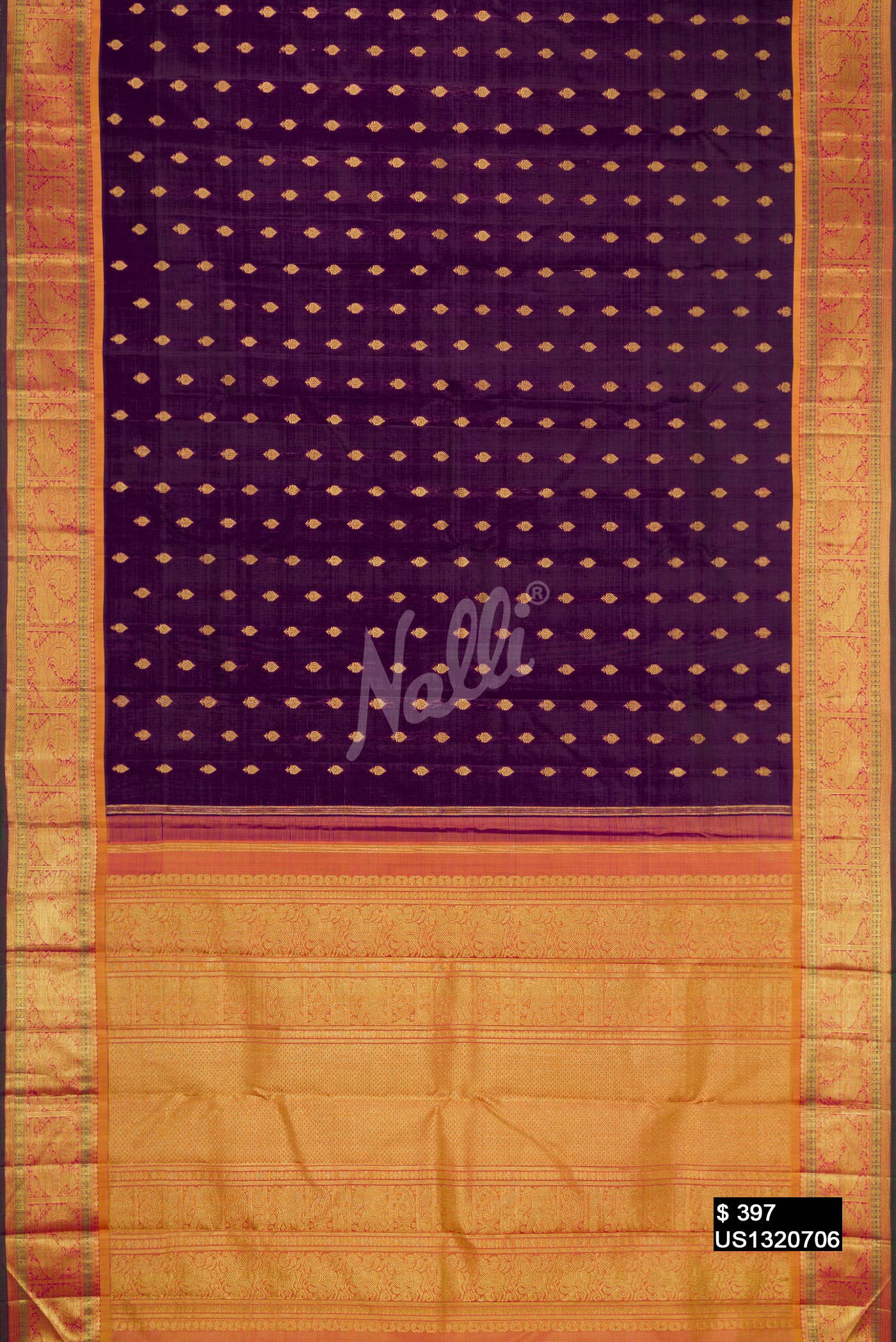 Purple Kanchipuram Silk Saree